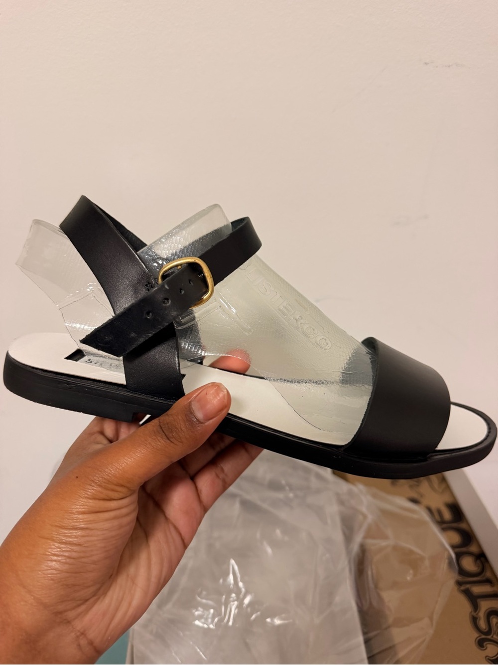 Steve Madden Black Leather Slingback Sandal - Picture 5 of 7